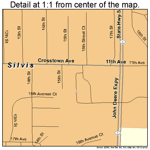 Silvis, Illinois road map detail