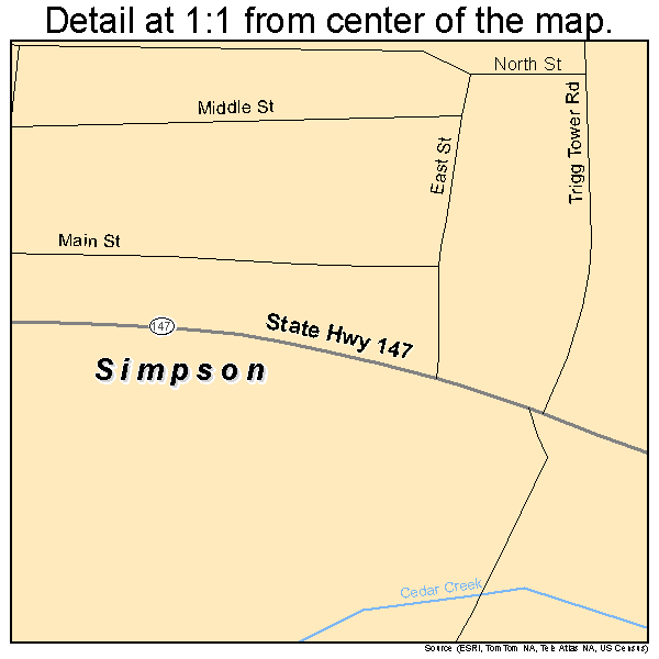 Simpson, Illinois road map detail