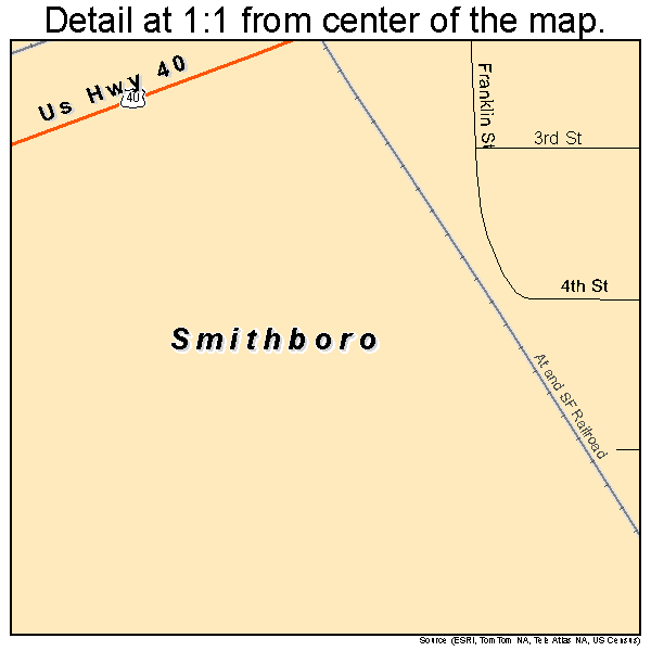 Smithboro, Illinois road map detail