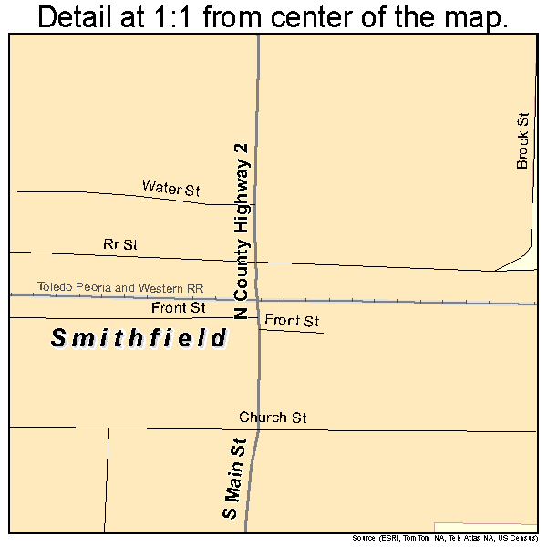 Smithfield, Illinois road map detail