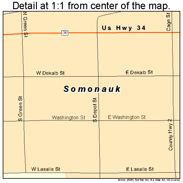 Somonauk, Illinois road map detail