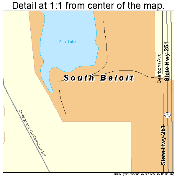 South Beloit, Illinois road map detail