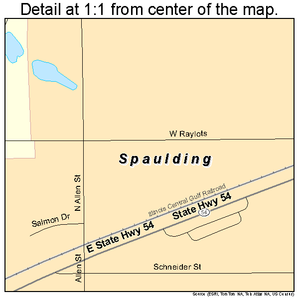 Spaulding, Illinois road map detail