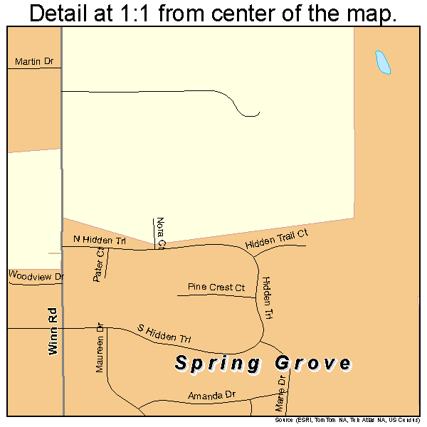 Spring Grove, Illinois road map detail