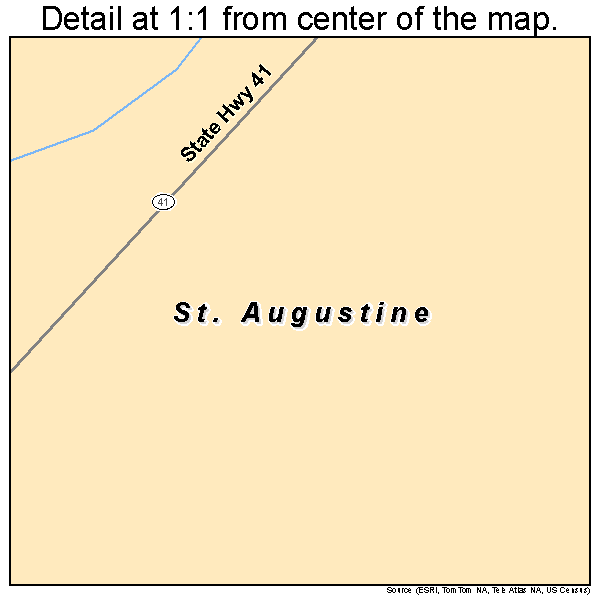 St. Augustine, Illinois road map detail