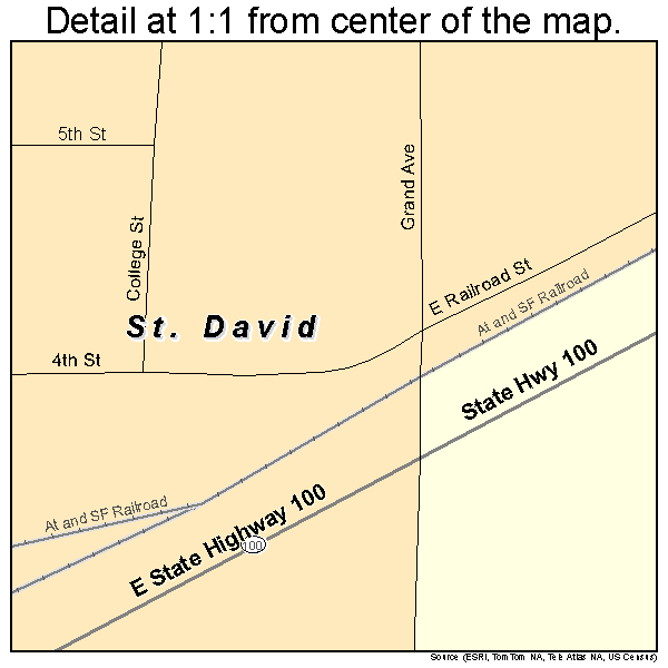 St. David, Illinois road map detail