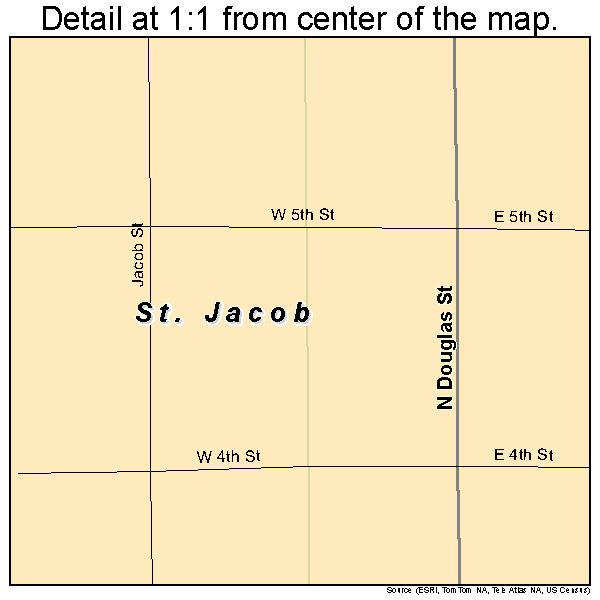 St. Jacob, Illinois road map detail