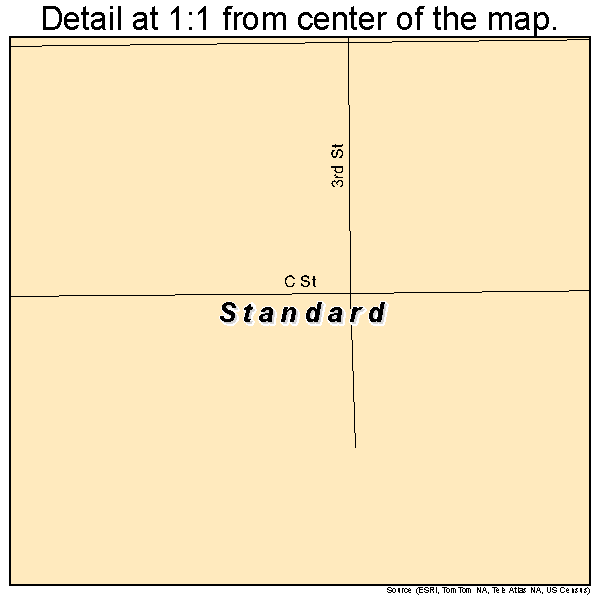 Standard, Illinois road map detail