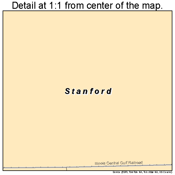 Stanford, Illinois road map detail