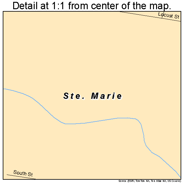 Ste. Marie, Illinois road map detail