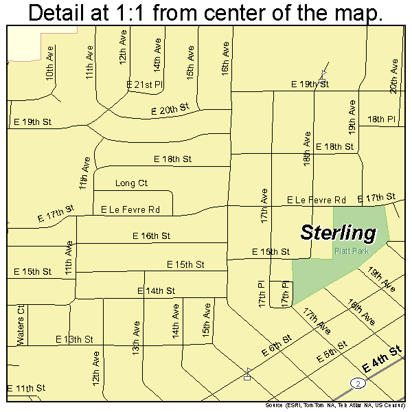 Sterling, Illinois road map detail