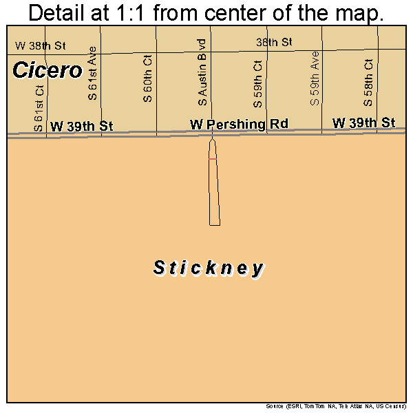 Stickney, Illinois road map detail