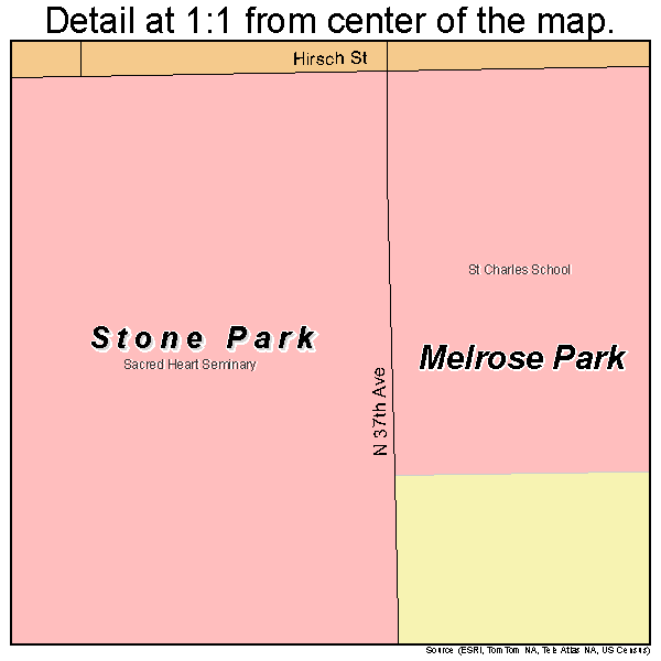 Stone Park, Illinois road map detail