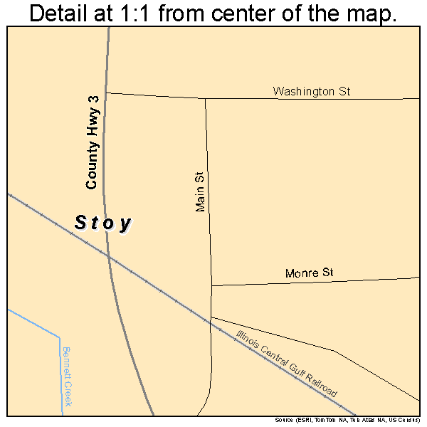 Stoy, Illinois road map detail