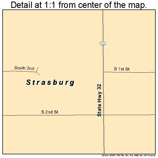Strasburg, Illinois road map detail