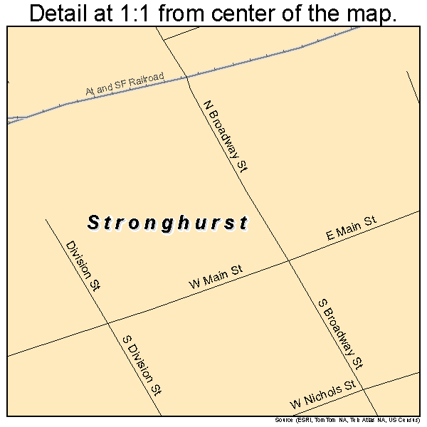 Stronghurst, Illinois road map detail