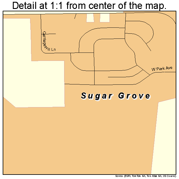 Sugar Grove, Illinois road map detail