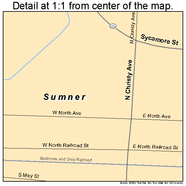 Sumner, Illinois road map detail
