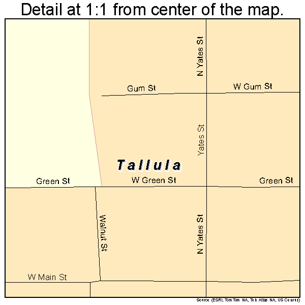 Tallula, Illinois road map detail