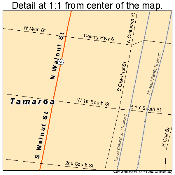 Tamaroa, Illinois road map detail