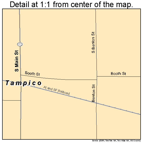 Tampico, Illinois road map detail