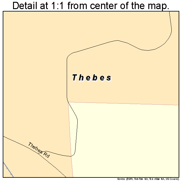 Thebes, Illinois road map detail