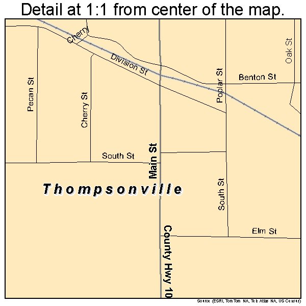 Thompsonville, Illinois road map detail