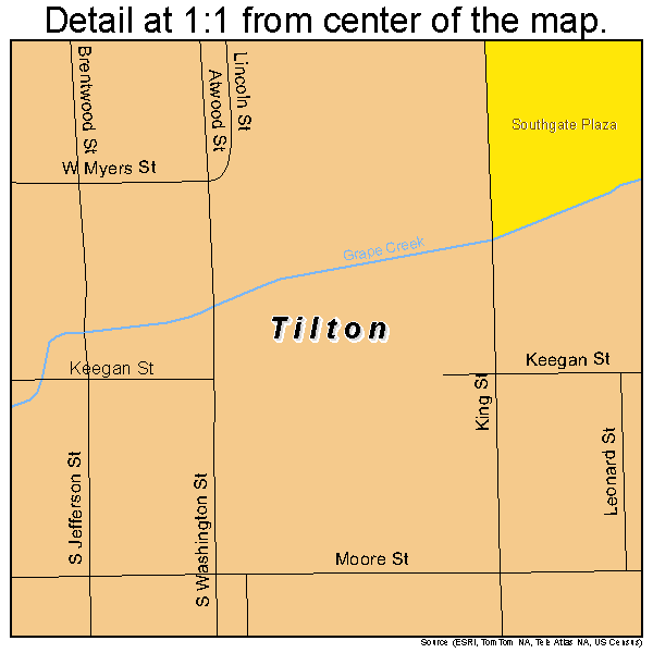 Tilton, Illinois road map detail