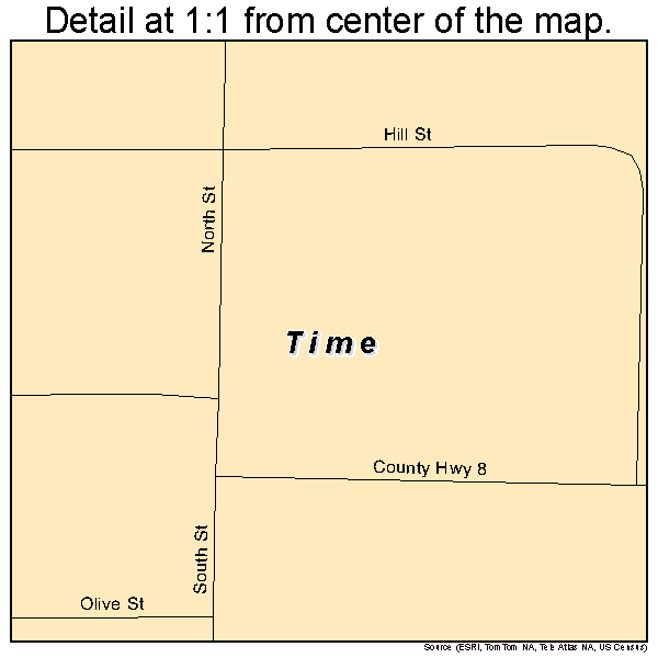 Time, Illinois road map detail