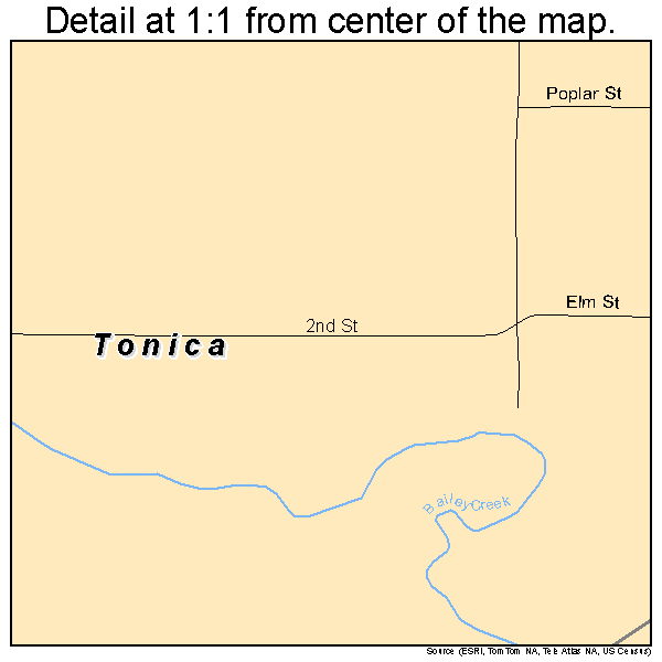 Tonica, Illinois road map detail