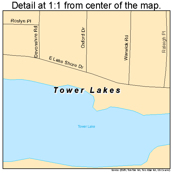 Tower Lakes, Illinois road map detail