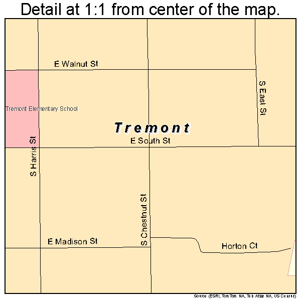 Tremont, Illinois road map detail