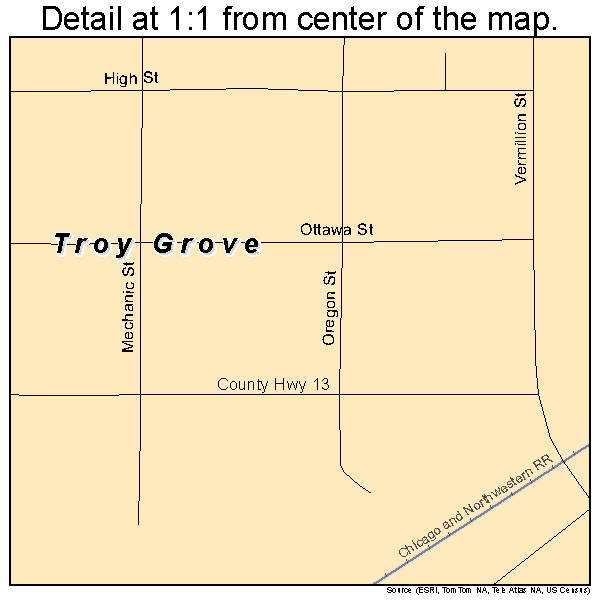 Troy Grove, Illinois road map detail