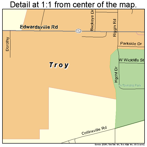 Troy, Illinois road map detail