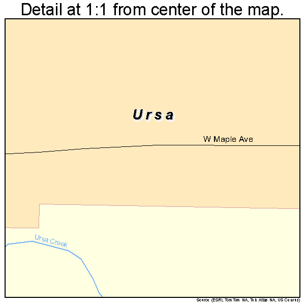 Ursa, Illinois road map detail