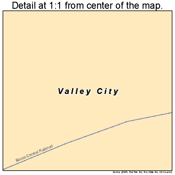 Valley City, Illinois road map detail