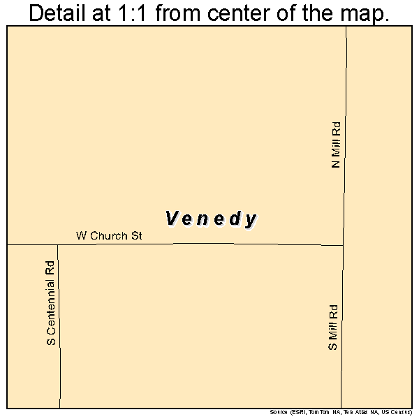 Venedy, Illinois road map detail