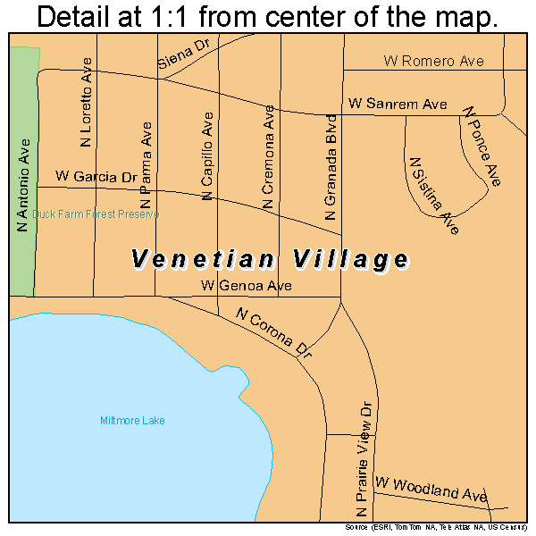Venetian Village, Illinois road map detail