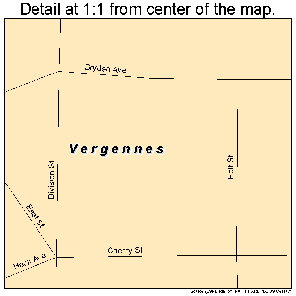 Vergennes, Illinois road map detail