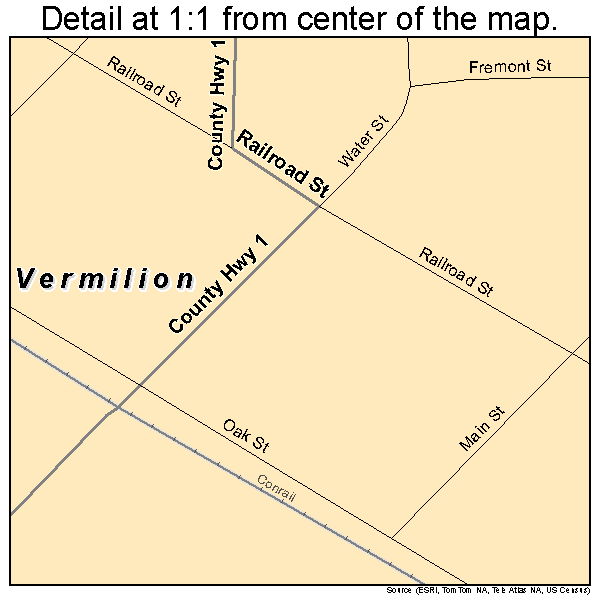 Vermilion, Illinois road map detail