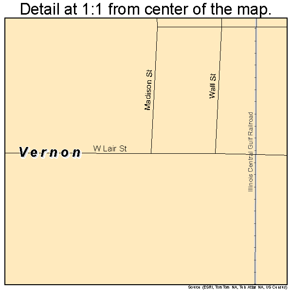 Vernon, Illinois road map detail
