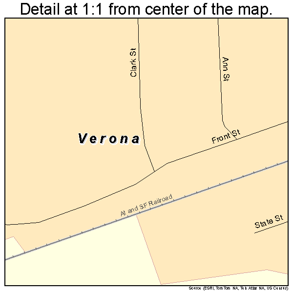 Verona, Illinois road map detail