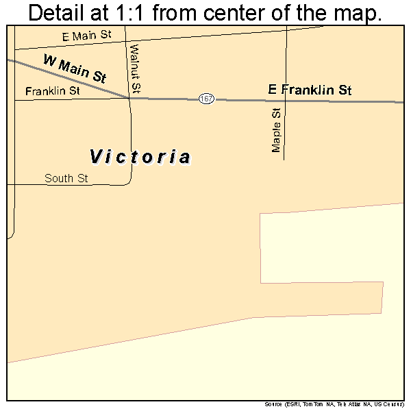 Victoria, Illinois road map detail