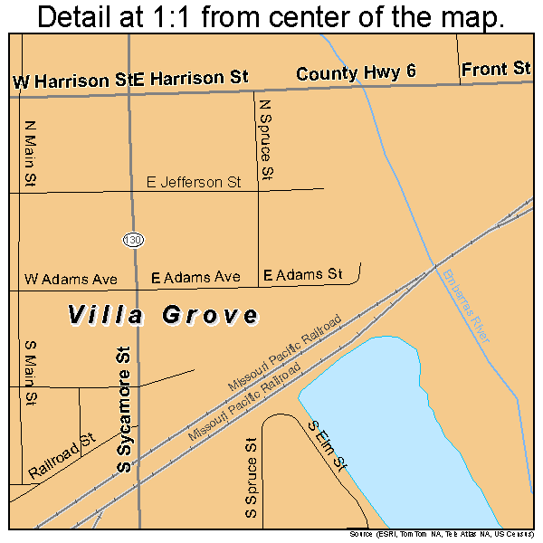 Villa Grove, Illinois road map detail