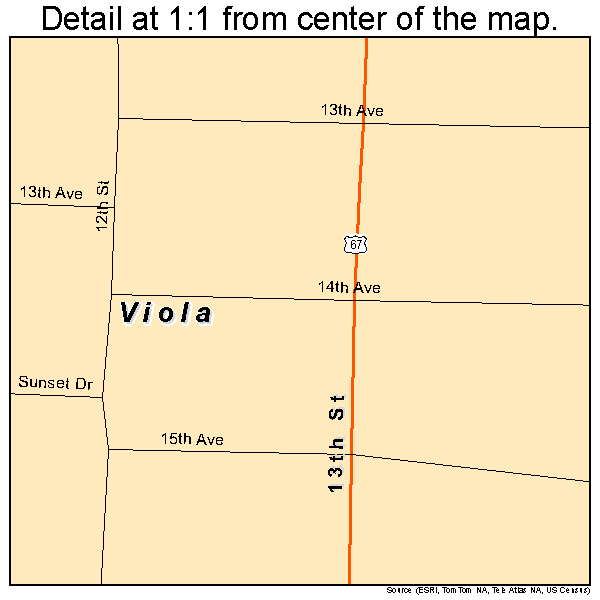Viola, Illinois road map detail