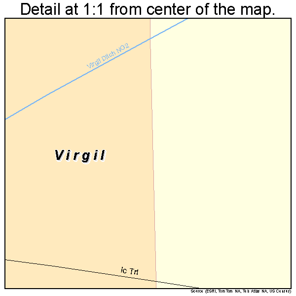 Virgil, Illinois road map detail