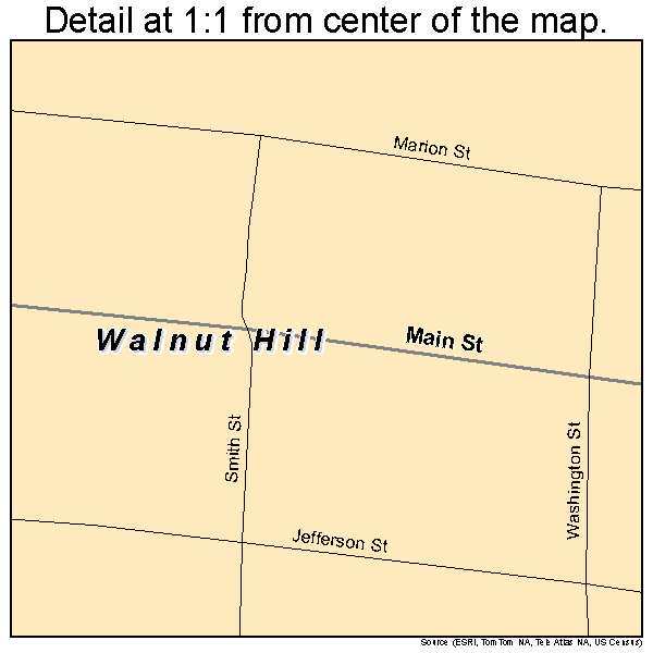 Walnut Hill, Illinois road map detail