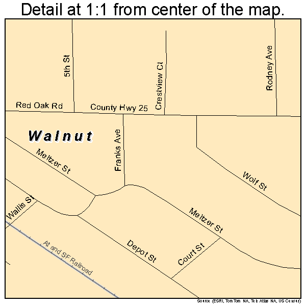 Walnut, Illinois road map detail
