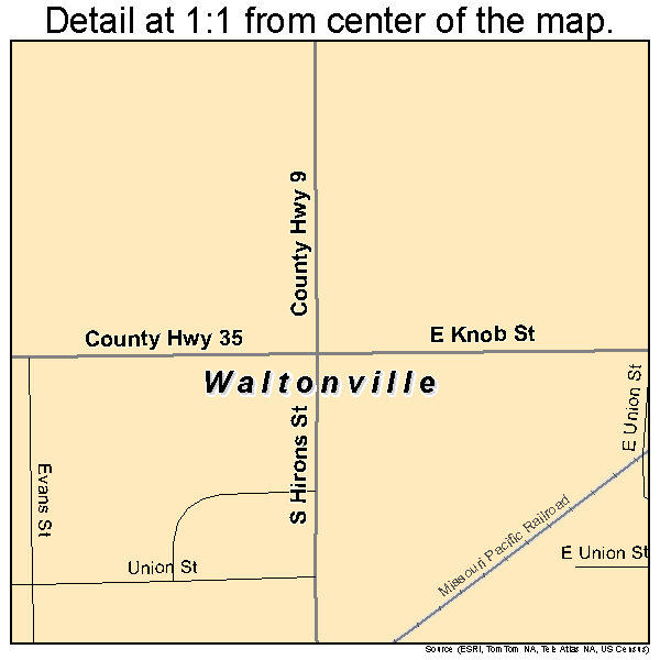 Waltonville, Illinois road map detail