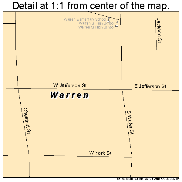 Warren, Illinois road map detail